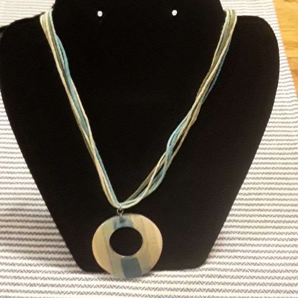 8 for $20 Aqua And Tan Necklace